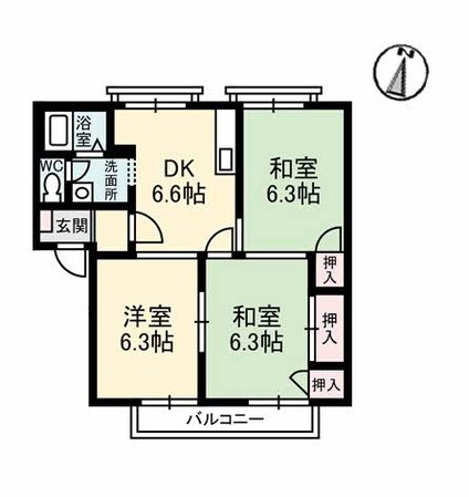 ファミリータウン西川 D棟の物件間取画像